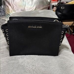 Michael Kors NWOT Black Saffiano Leather Grommet Crossbody Bag